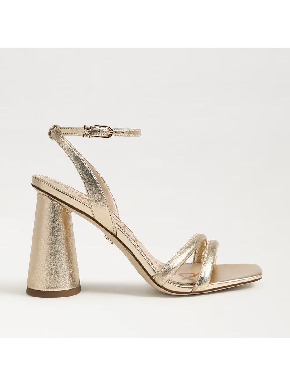 Sam & Libby  Kia Block Heel Sandal in Metallic Gold Sz- 7